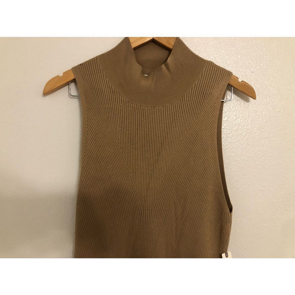 NEW Anthropologie Mock Neck Midi Handkerchief Hem Dress in Cedar Size Large - Picture 6 of 15